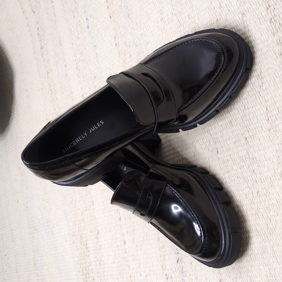 Sincerely Jules Lug Sole Penny Loafers - Picture 2 of 11